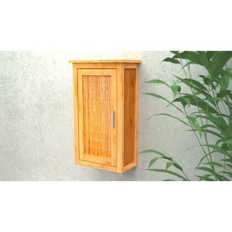 Wand, Badmöbel für Bambus, Bambus, Badezimmerschrank Hängeschrank schmal Bad Wandschrank nachhaltige die