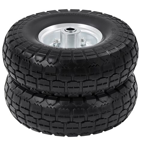 Yaheetech – Roue de brouette 255mm avec pneu plein – Lot de 2 – Alésage 16mm – Longueur de moyeu 50mm – Métal et polyuréthane