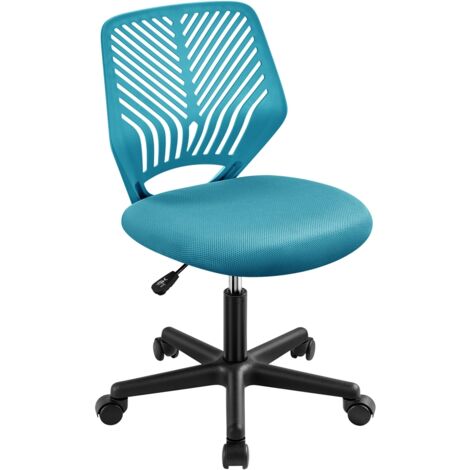Homevive Silla de Oficina de Malla sin Reposabrazos Silla Giratoria de Ordenador con Altura Ajustable Turquesa