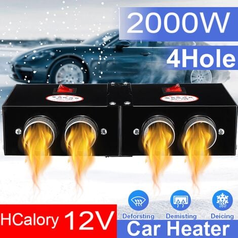 4 trous 2000W 12V voiture chauffe-sécheur auto chauffage désembuage  dégivreur chaud chaud ventilateur Agito