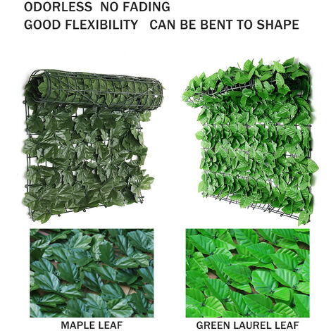 Mur de cloture de plante artificielle haie verte feuille de lierre jardin toile de fond décor d'herbe 1x1M A