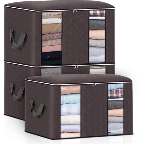 3Pcs tissu pliable sac de rangement cube vêtements Quilt Home armoire Organisateur Box