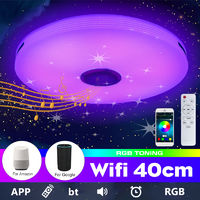 APP Plafonnier tissu LED connecté WiFi smart Ø39cm CCT RGB App dimmable ciel etoile 