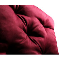 Deckchair Auflage Sitzkissen für Liege Auflage Polsterkissen Polsterauflage mit Bänder 195 x 49 cm bordeaux rot
