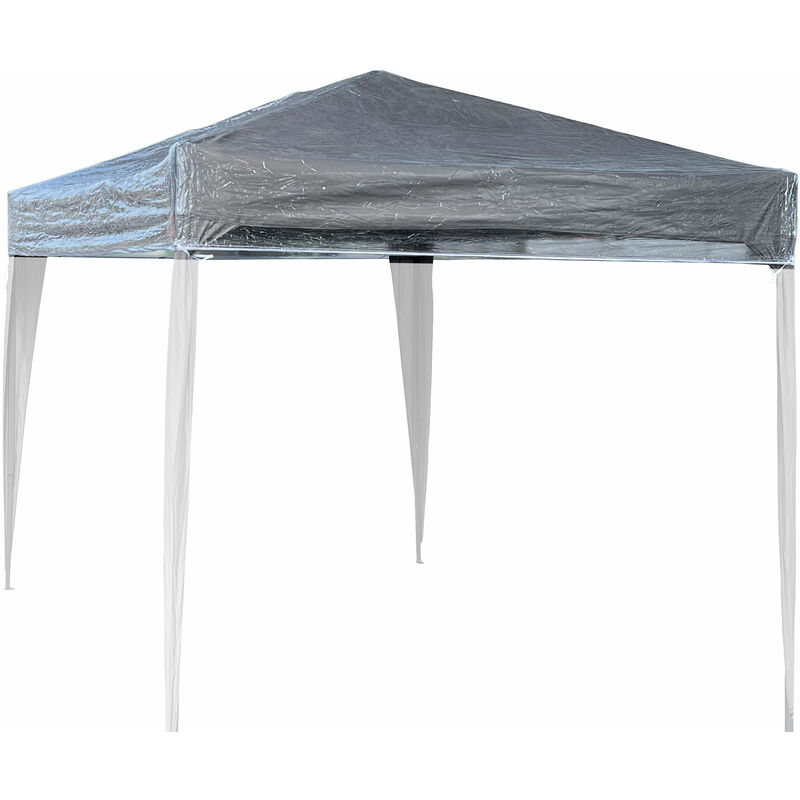 2 Parois Latérales Avec Fenêtre Pour Tonnelle 3x3m - Tissu Polyester 160g/m² Gris - Quick Star