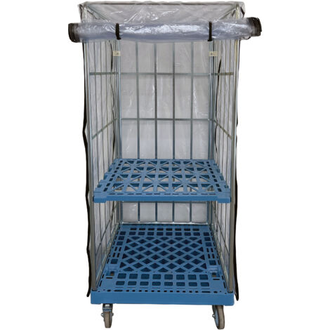 Gitterwagen Abdeckung 73x82x150cm PVC transparent Schutzhülle Abdeckplane Staubschutz wasserdicht (1/5)