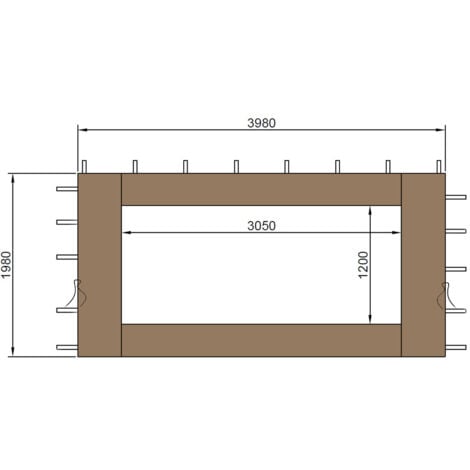 2 panneaux latéraux avec fenêtre en PE 300 / 400x195cm Beige pour Gazebo 3x4m