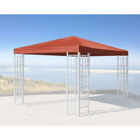 Ersatzdach für Rank Pavillon 3x3m Terra / Rotorange RAL 2001 Ersatzbezug Pavillondach (1/5)