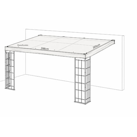 Quick-Star Toit De Rechange Pour Tonnelle Rank Anthracite 3 X 4 M