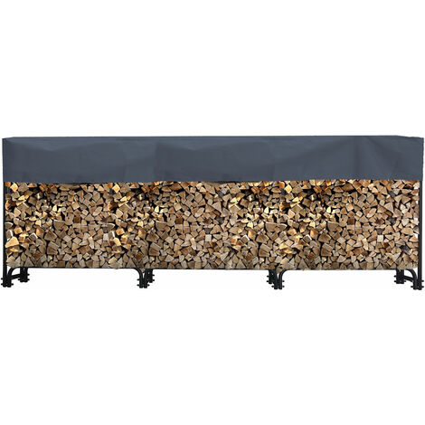 Quick-Star – Abri à bûches en acier 272 x 25 x 95 cm – Capacité 1,0 m³ – Housse en polyester – Pour bois de 25 à 40 cm