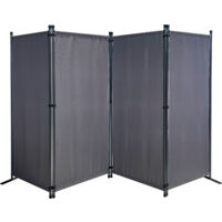 Paravent 4 pièces 165 x 220 cm Tissu séparateur de pièce Garden Partition Wall Balcony Privacy Screen Grey