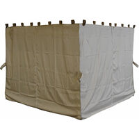4 Seitenteile für Pavillon Nizza 3x3m Seitenwand Sand