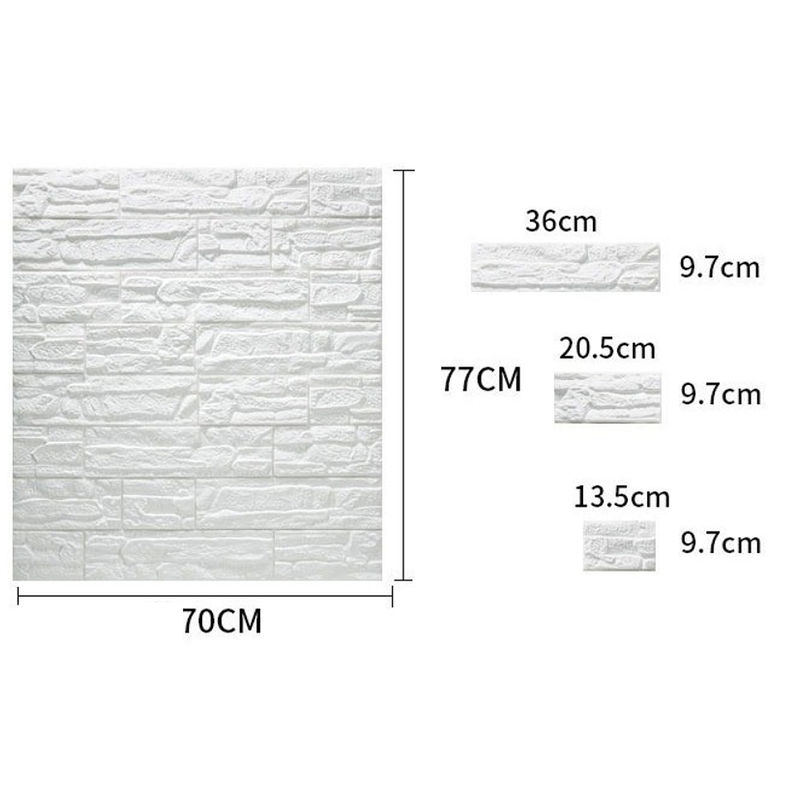 Adhesivo de pared 3D adhesivo de ladrillo decoración de pared musgo 70 x 77  cm - 1