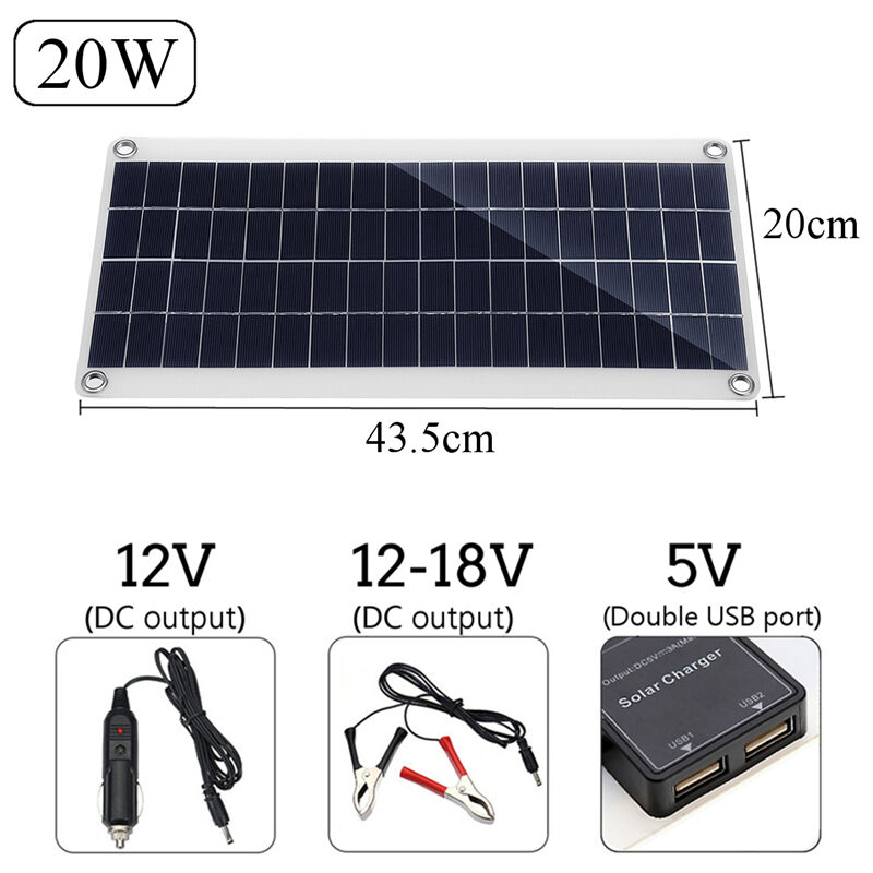 Kit de paneles solares portátiles de 2000 W doble USB 100A controlador  cargador