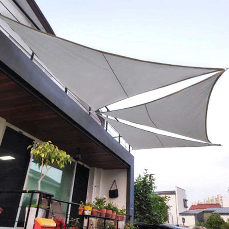 3x3x3M Parasol impermeable Vela 300D Tejido Oxford Toldo Sombrilla Refugio Beige