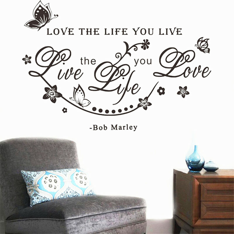 Bob Marley Love The Life You Live extraíble Vine Art Wall Sticker Home Dormitorio Calcomanías Decoración 29 * 62CM Hasaki