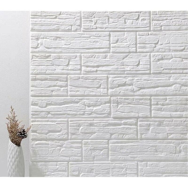 Adhesivo de pared 3D adhesivo de ladrillo decoración de pared musgo 70 x 77 cm - 2 PCS