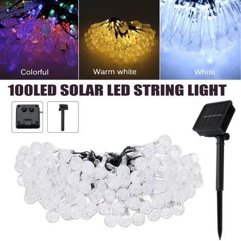 Juego Luces Solar Gotas De Agua 30 Led 6 Metros decoracion t