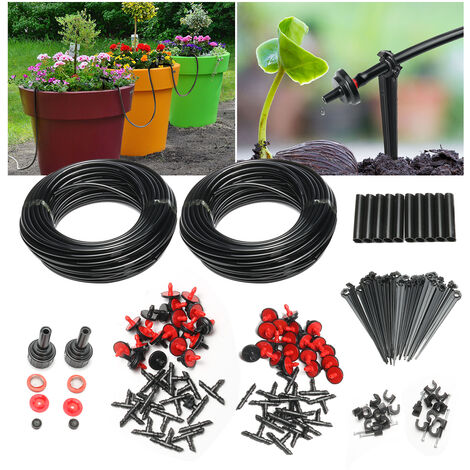 100 Stück Bewässerungstropfer – Verstellbar, 360° Drehbar, Für 4/7 Mm Schläuche, Schwarz