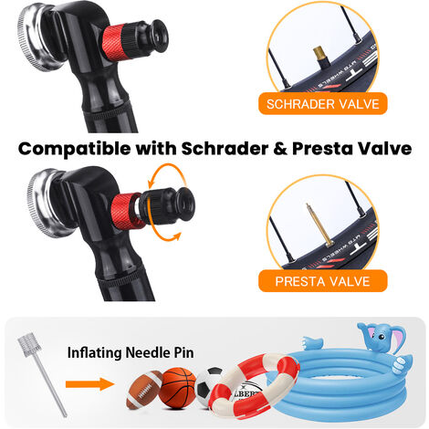 SGODDE Fahrradpumpe (3 In 1 Fahrrad Luftpumpe 160 PSI), Fußpumpe Standpumpe Für Ball,Pool, CNC