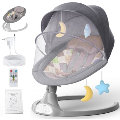 Columpio eléctrico ajustable para bebés, silla de descanso con