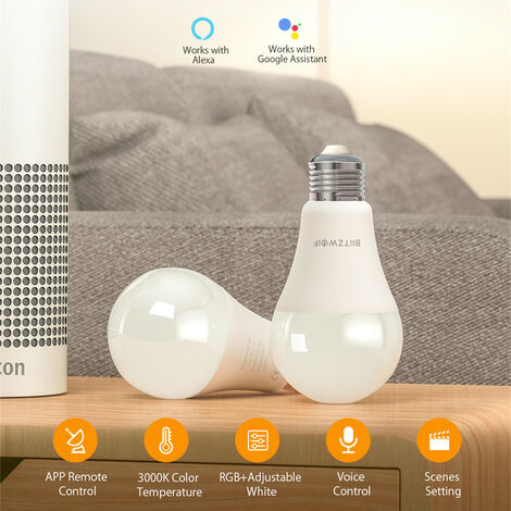 Bombilla inteligente Wifi para Asistente de Google Home, lámpara