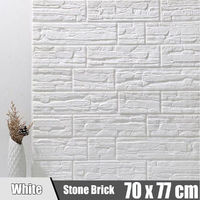Adhesivo de pared 3D adhesivo de ladrillo decoración de pared -musgo -70 x 77 cm