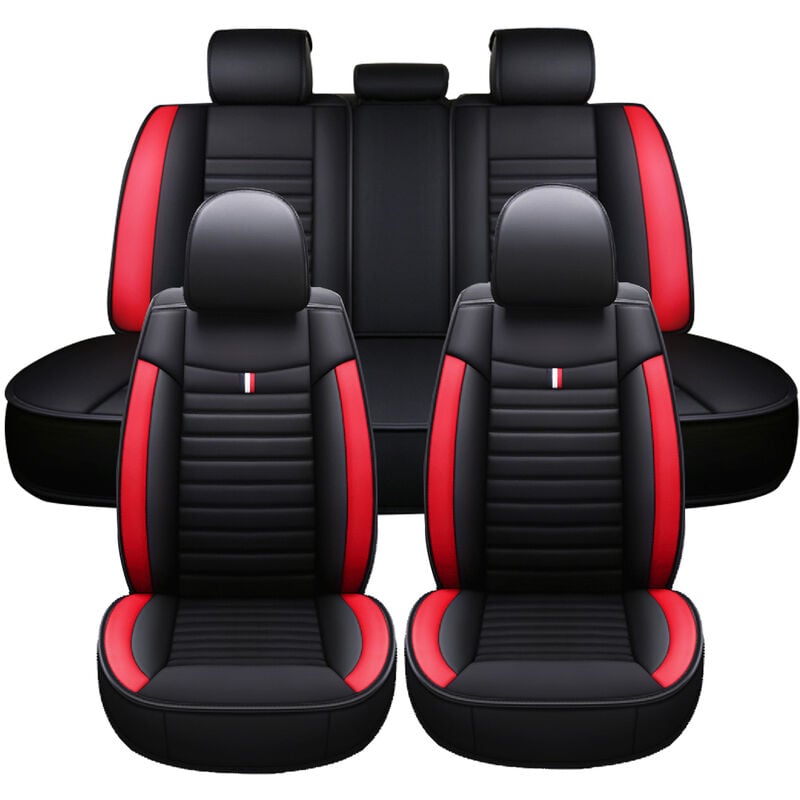 5 Seats Universal PU Leather Car Seat Covers Full Set Seat Cushion