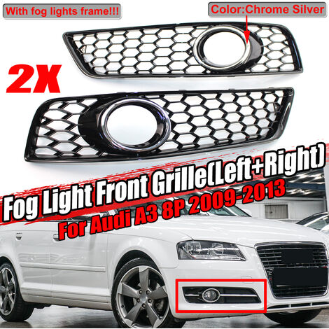 Car Front Left Fog Light Cover Chrome Foglights Frame Grill Auto Accessories  For Peugeot 207 Sport 2006-2009