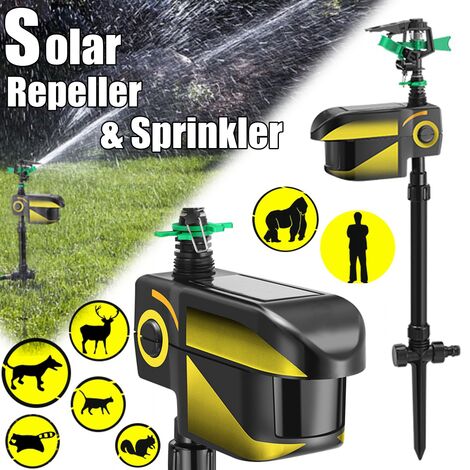 Solar Powered Animal Repellant Charge Infrared Deterrent Automatic  Induction Watering Motion Detection Activated Outdoor Repeller Dog Cat Bird  Animals Pest Control Hasaki