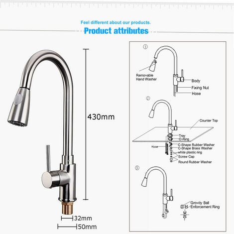 Modern Kitchen Sink Mixer Faucets Swivel Spout Basin Faucet Mono Faucet Chrome Hasaki