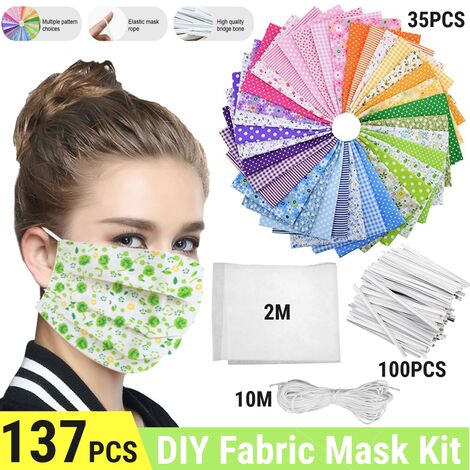 137pcs DIY Mask Material Face Cover Cotton Fabric