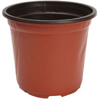 100Pcs Round Plastic Flower Pot Garden Plants Planter Balcony Home 14 * 9 * 13Cm Hasaki