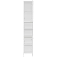 White Bathroom Cabinet Shelf Tall Cupboard Unit Storage Home Furniture MDF
