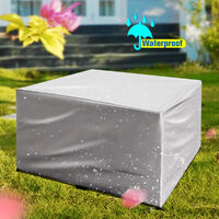 Waterproof Furniture Sofa Cube Chair Table Cover silver 250x200x80cm