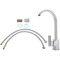 Swivel Spout Kitchen Sink Taps Basin Sink Mixer Tap Square Brass Faucet