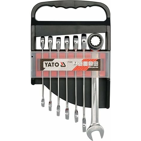 Yato professional combination ratchet wrench set 7pcs 10-19 mm (YT-0208)