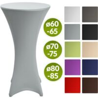 Beautissu Stella - Hermosa funda elástica para mesa bar bistro - Cobertura - Mantel de diseño Gris plata, 70cm (∅)