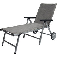 Beautissu XL Toalla Playa para Tumbona Marbella, Playa, Piscina, jardín Antideslizante Tejido Rizo Oeko-Tex Gris, 200x70x0.5 cm