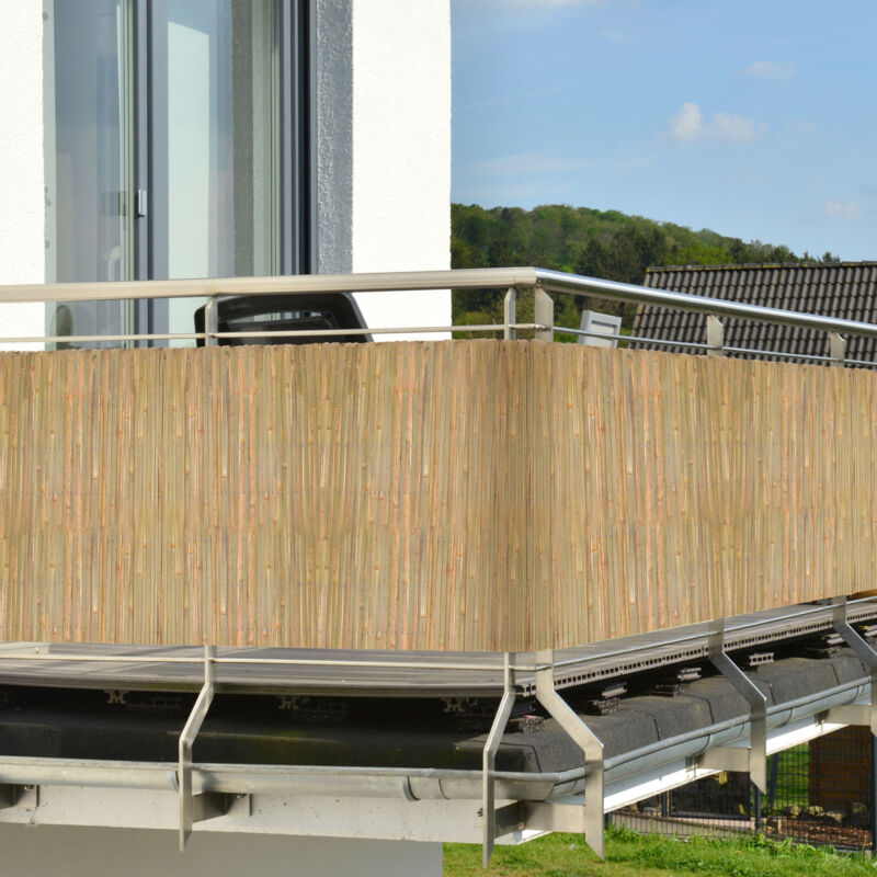 Recinzione In Canne Di Bambù Naturale Per Privacy - Pannello Arrotolabile, Altezze 60/90/120 Cm, Per Giardino, Balcone, Piscina