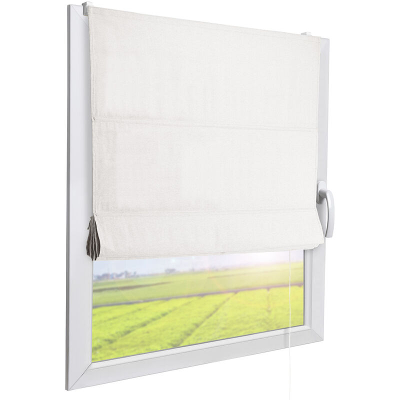 SolDecor DL2-40x150cm Bianco Sol Royal Tenda a Rullo Doppio Strato per finestre Installazione Senza Trapano 