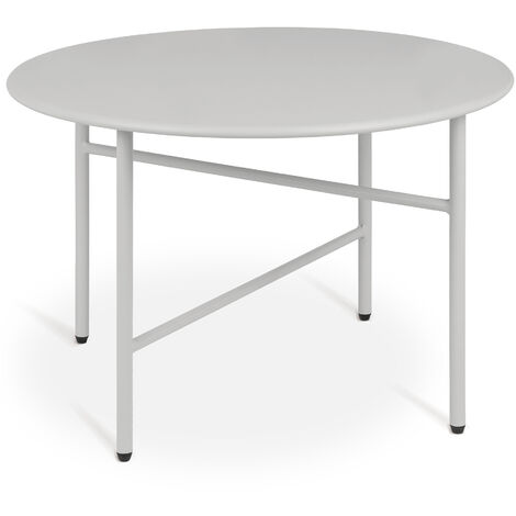 bomoe Tavolino rotondo in metallo Ø 53 cm Grigio chiaro (1/5)