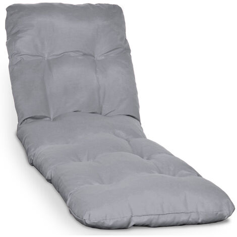 Beautissu Cuscino per lettini Prendisole e sedie a Sdraio Flair RL - Ideale in Spiaggia, Giardino, Balcone	Grigio chiaro, 190x60x8 cm