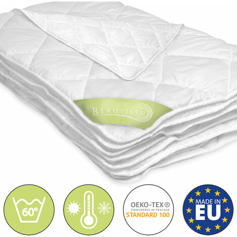 Beautissu Piumino Una Piazza e Mezzo in Microfibra - Letto 4 Stagioni Inverno Estate - anallergica BeauNuit JD - formata da 2 trapuntini con Bottoni a Pressione - Caldo e soffice	135x200 cm