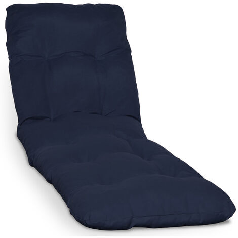 Beautissu Cuscino per lettini Prendisole e sedie a Sdraio Flair RL - Ideale in Spiaggia, Giardino, Balcone Blu scuro, 190x60x8 cm