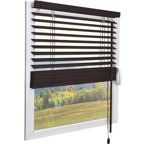 Sol Royal Veneziana in Legno SolDecor JH3 Marrone Scuro Tenda Veneziana di Legno da Interno ed Esterno - Veneziana Finestra - Prodotta nel Rispetto dell'ambiente - con Cordino…	160cm, 140cm