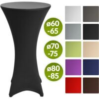 Beautissu Fodera elastica per tavoli alti da bar Stella - rivestimento elastico per tavolini bistrot Nero, 80cm (∅)