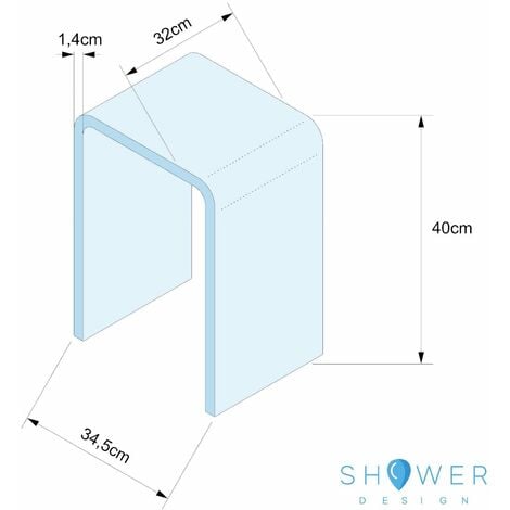 Sgabello Plexiglass design per doccia e bagno