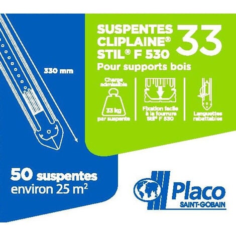 Suspentes articulées pour fourrure F350 par 12 PLACO