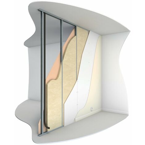 2 rouleaux de laine de verre x 2 lés 45 mm pour les cloisons lambda 40 Isover - rouleau 1,2x2,4 m nu - R=8 m².K/W - Isover